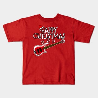 Christmas Bass Guitar Teacher Bassist Xmas 2022 Kids T-Shirt